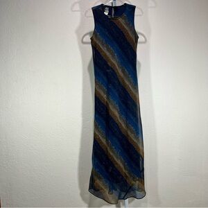 Vintage 90s Y2K Sleeveless Maxi Dress Sz XS/S Forest Fairy Whimsical Dainty